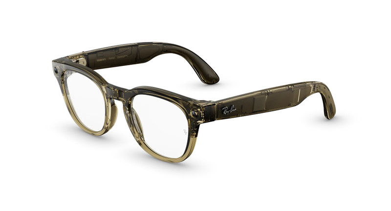 Ray-Ban Ray-Ban Meta Scriber Optics (Gen 2), Shiny Transparent Stone Beige, Clear Lenses outlook
