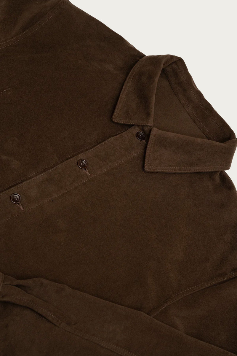 JAMES COWARD Signal Shirt - Dark Brown Cotton Moleskin outlook