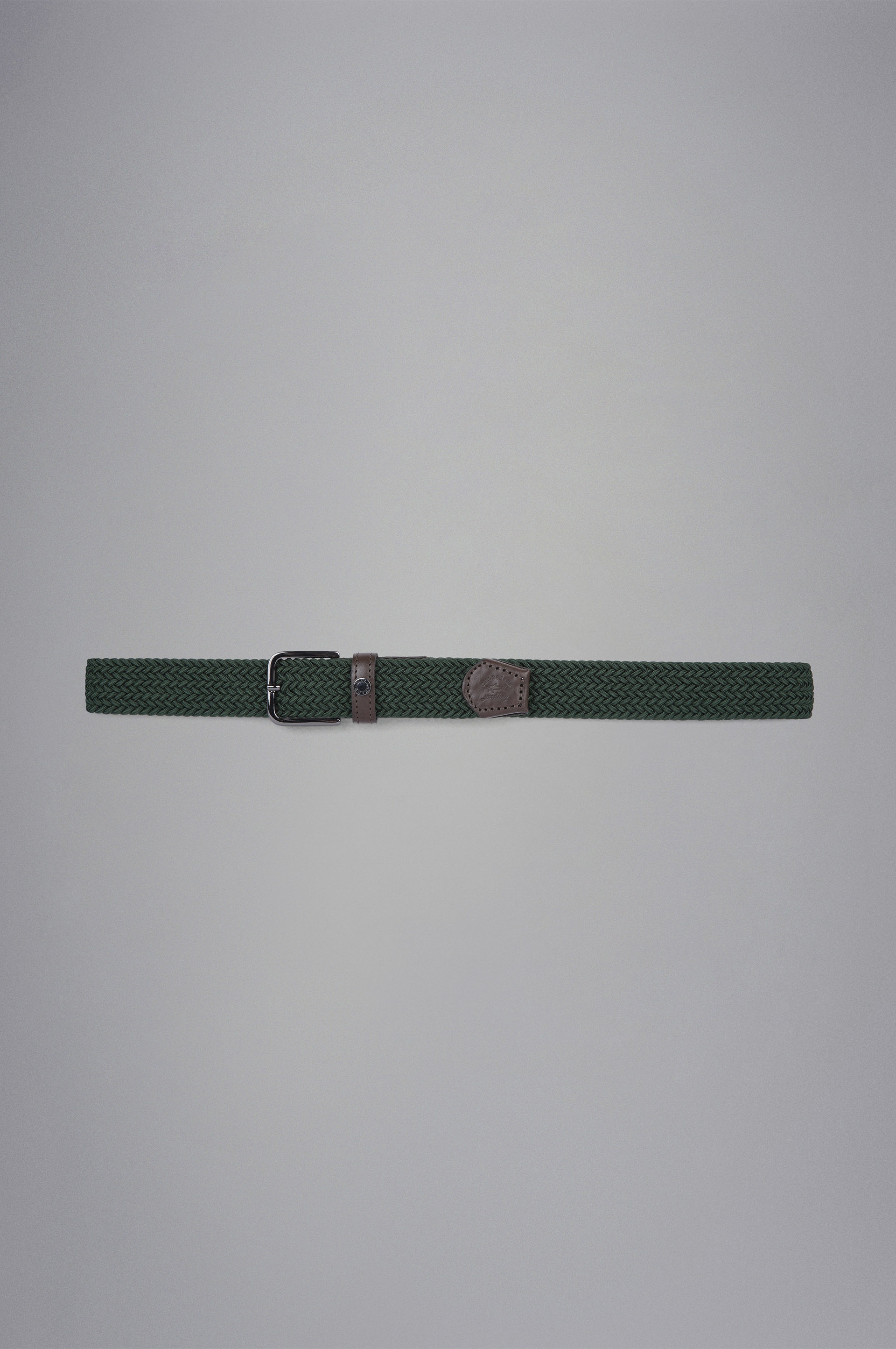 LEATHER TRIMMED WOVEN ELASTIC BELT - 3