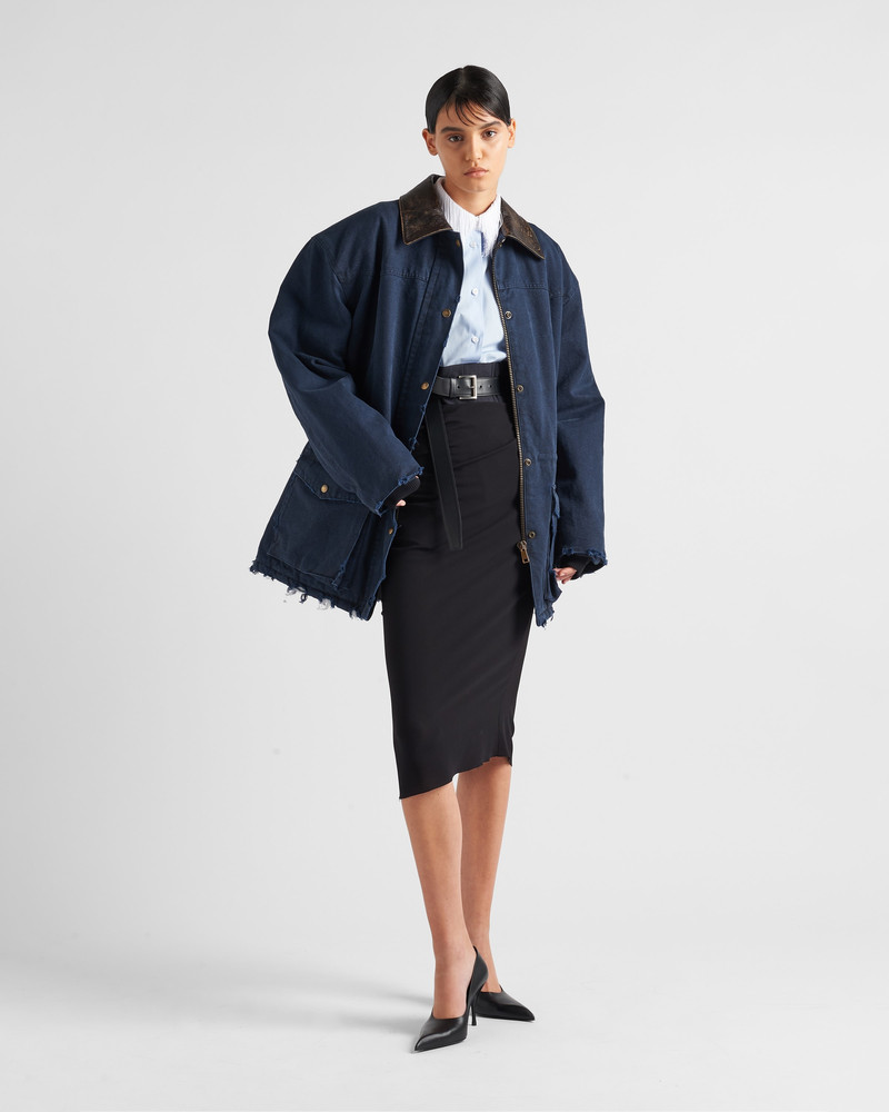 Prada Poplin shirt with fringed collar outlook