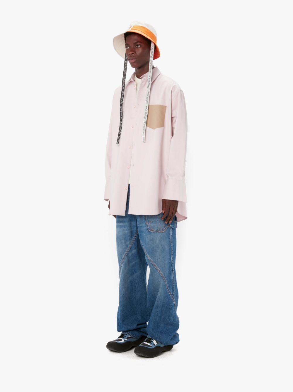 CONTRAST PATCH POCKET OVERSIZED SHIRT - 4