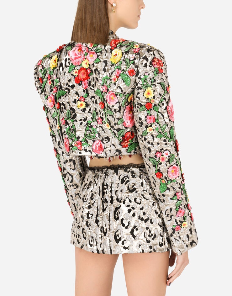 Lamé jacquard Spencer jacket with embroidery - 5