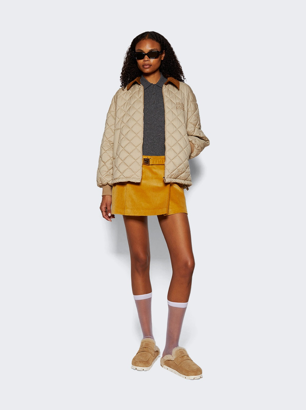 Corduroy Mini Skirt Honey - 2