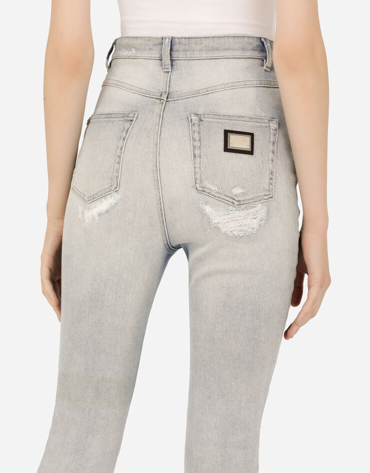 Light blue denim Grace jeans with ripped details - 5