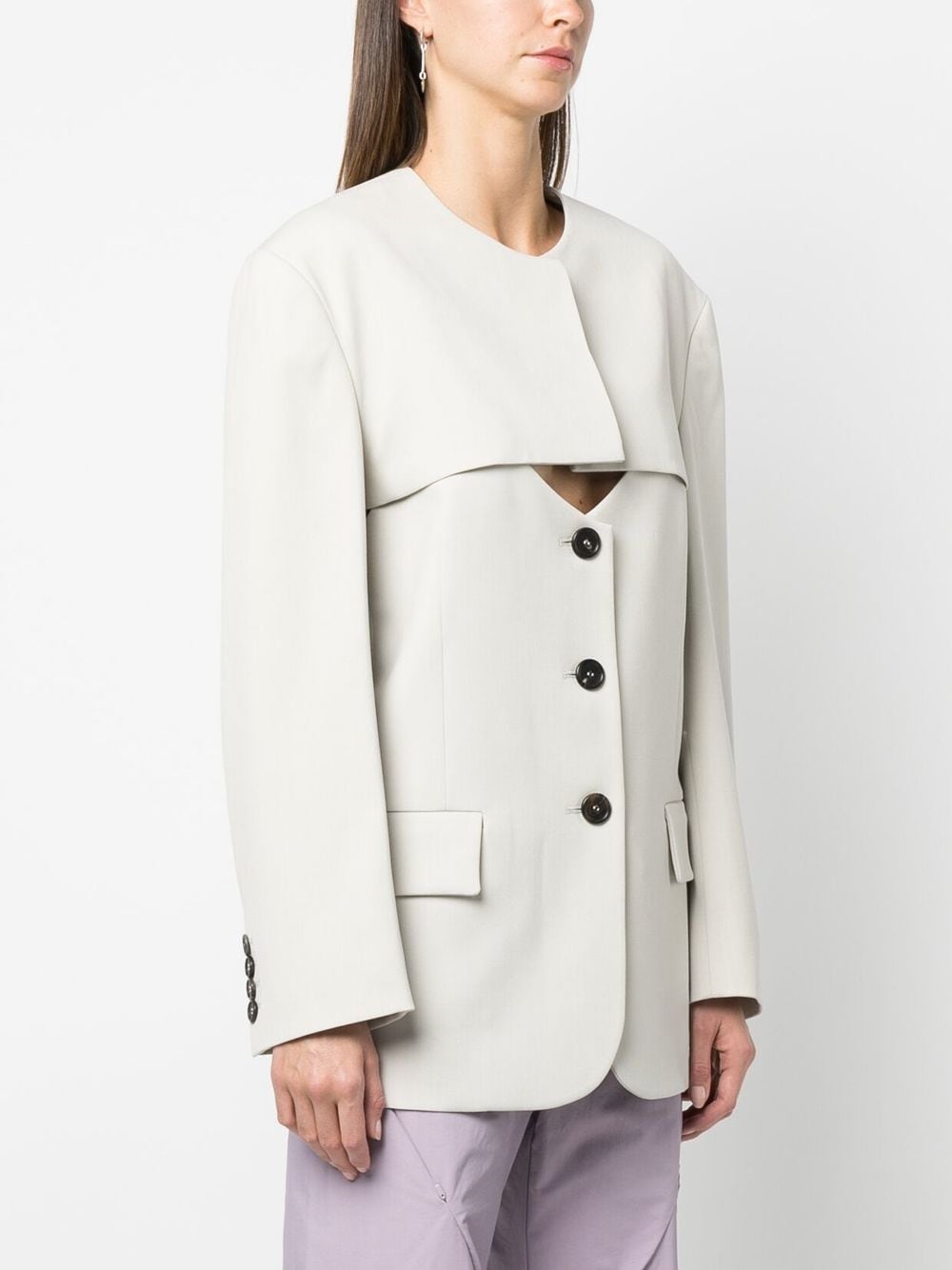 cut-out buttoned jacket - 3