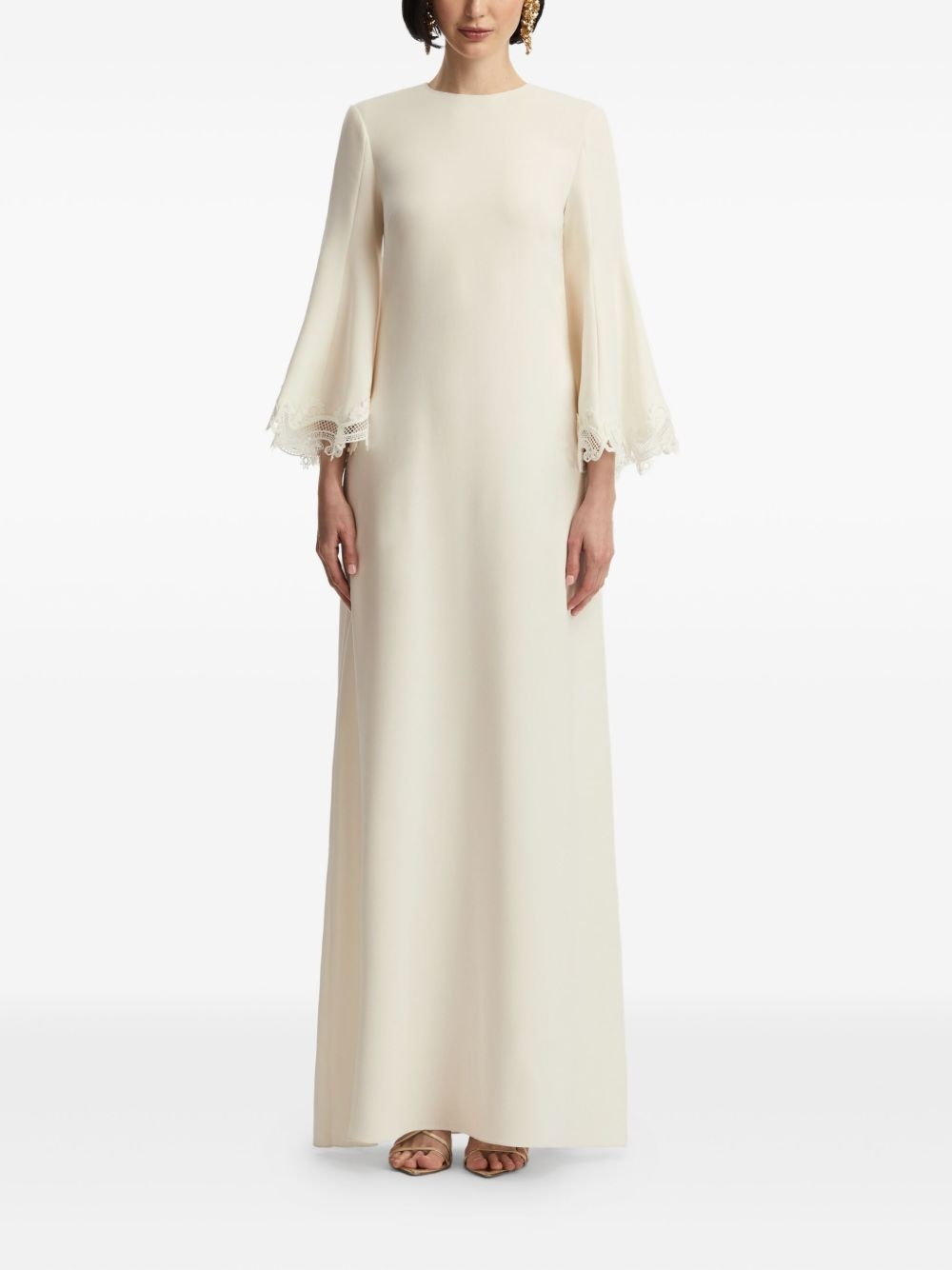 lace-trim kaftan dress - 3