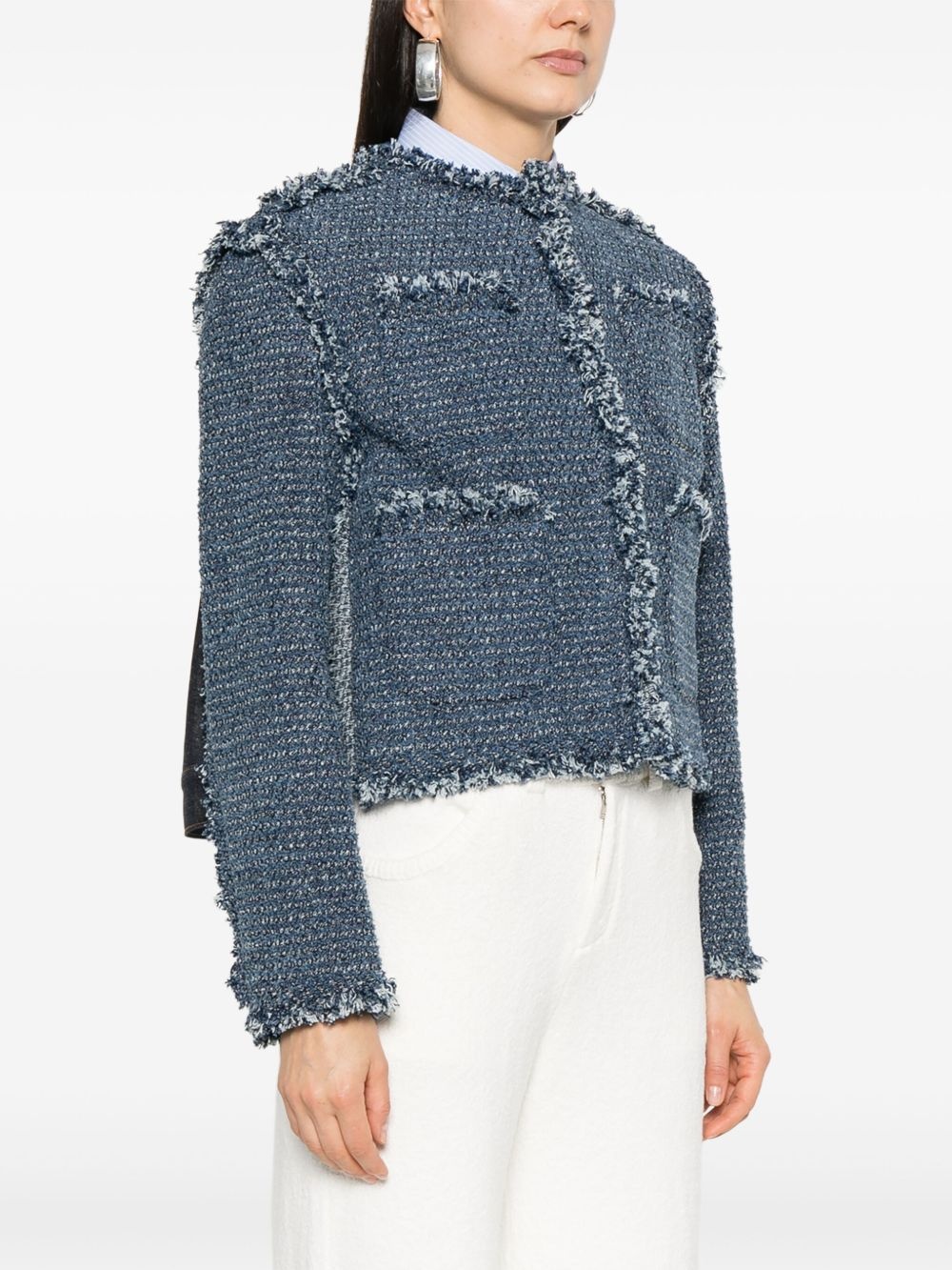 panelled tweed jacket - 3