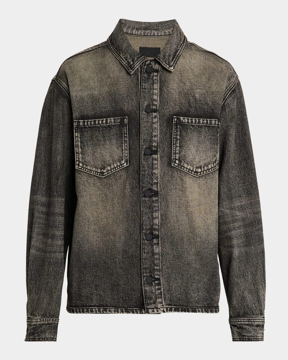 Men's Faded Denim Shacket - 1