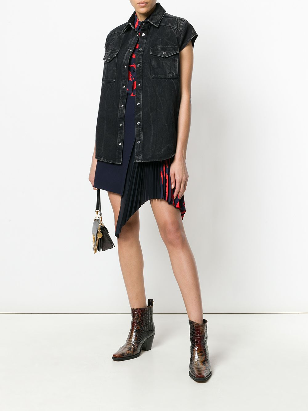 denim shortsleeved shirt - 2