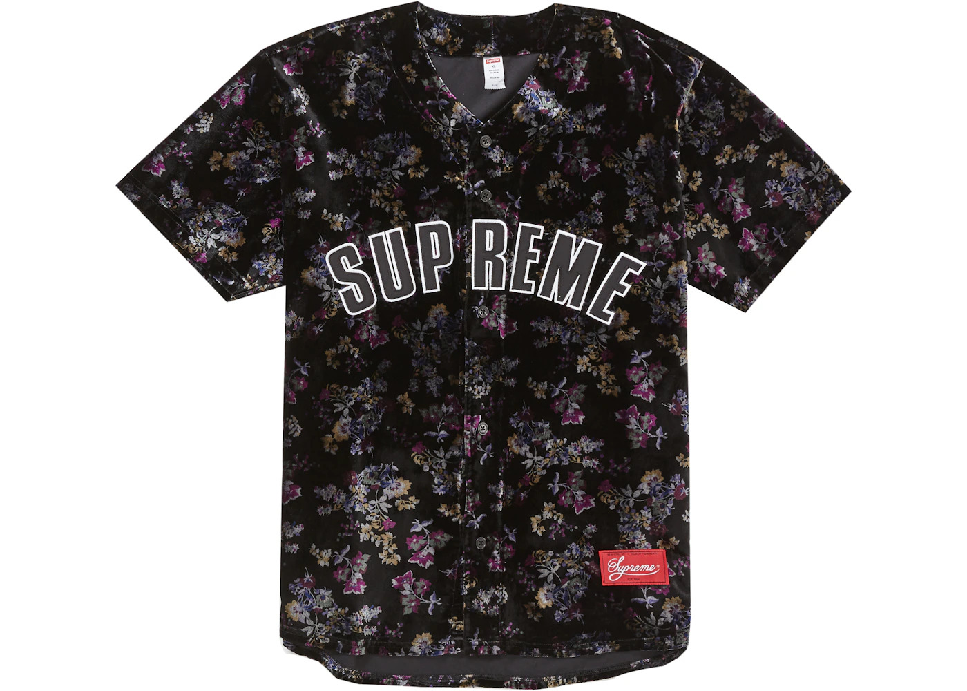 Supreme Floral Baseball Jersey Black - 1