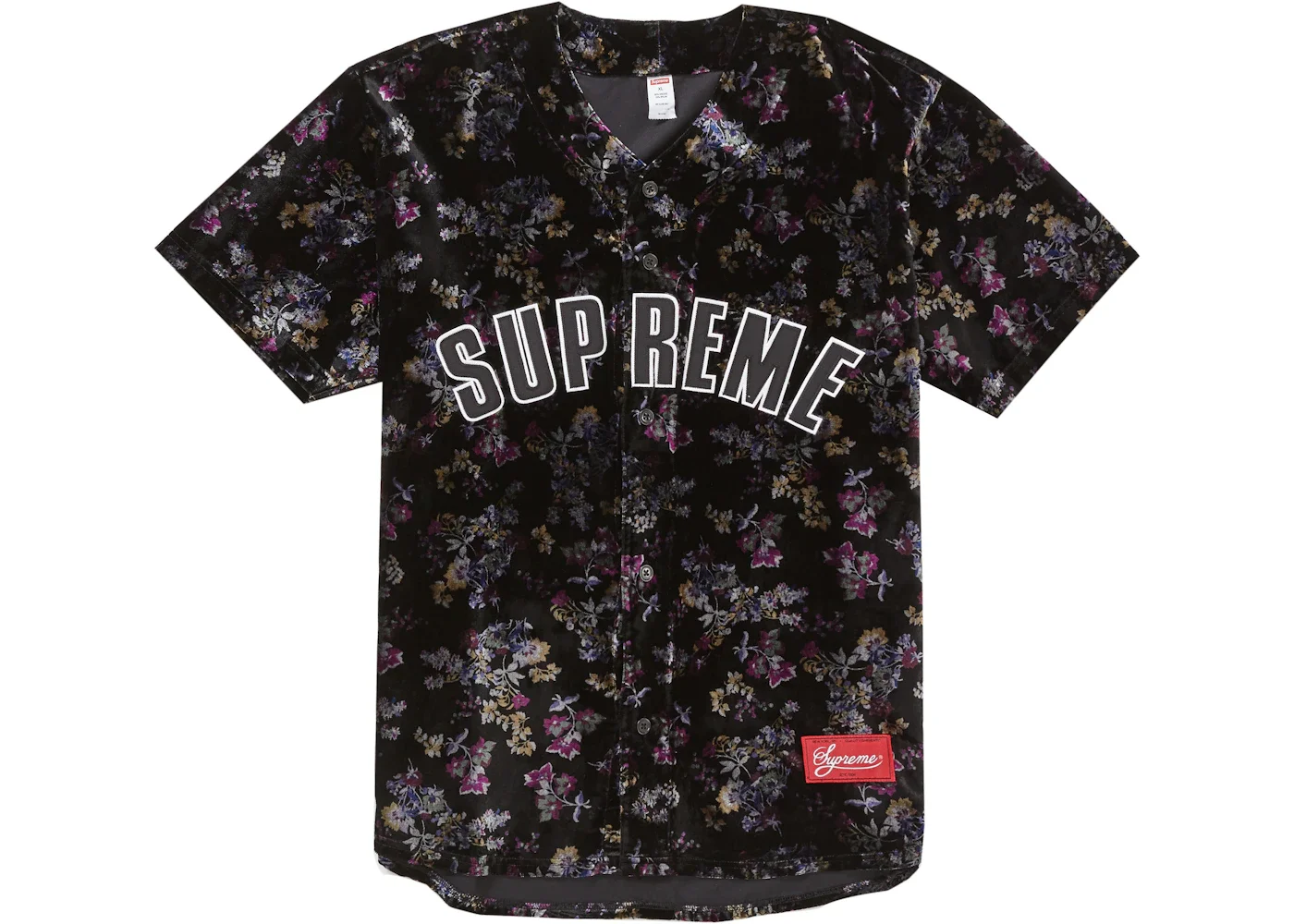 Supreme Floral Baseball Jersey Black - 1