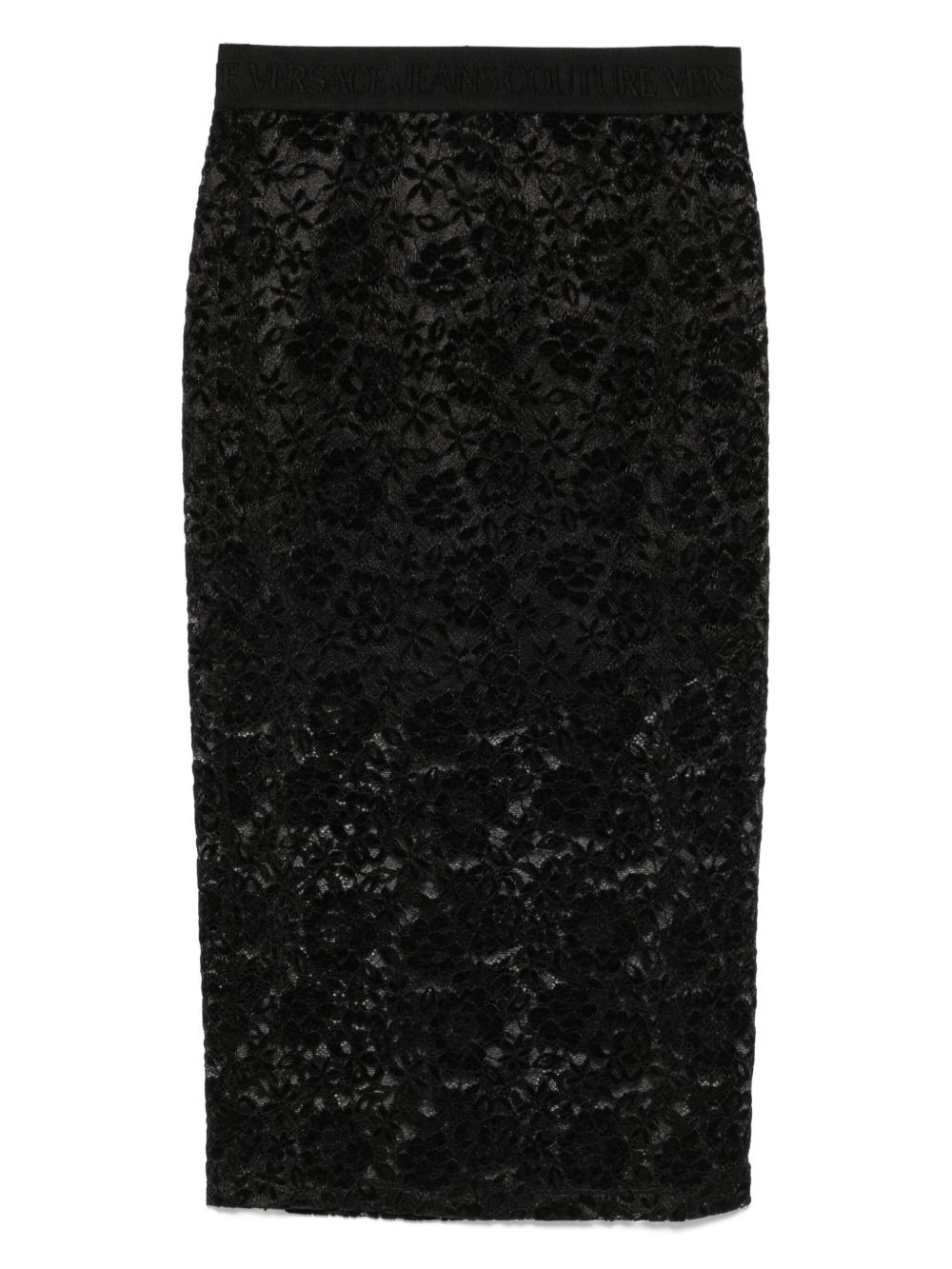 floral-lace pencil skirt - 1