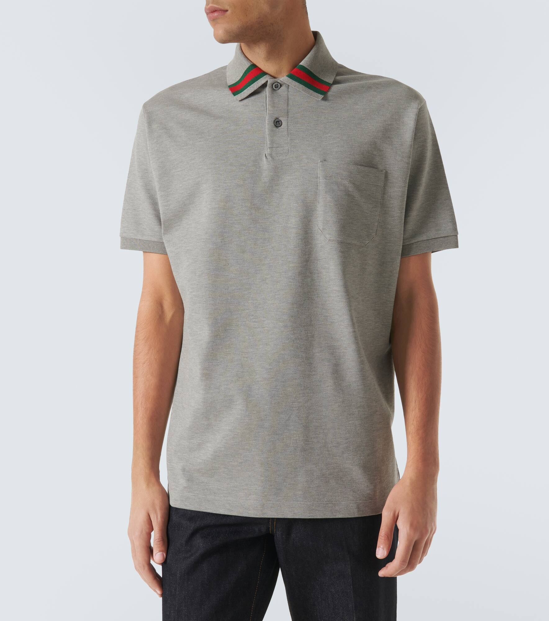 Web Stripe cotton-blend piqué polo shirt - 3