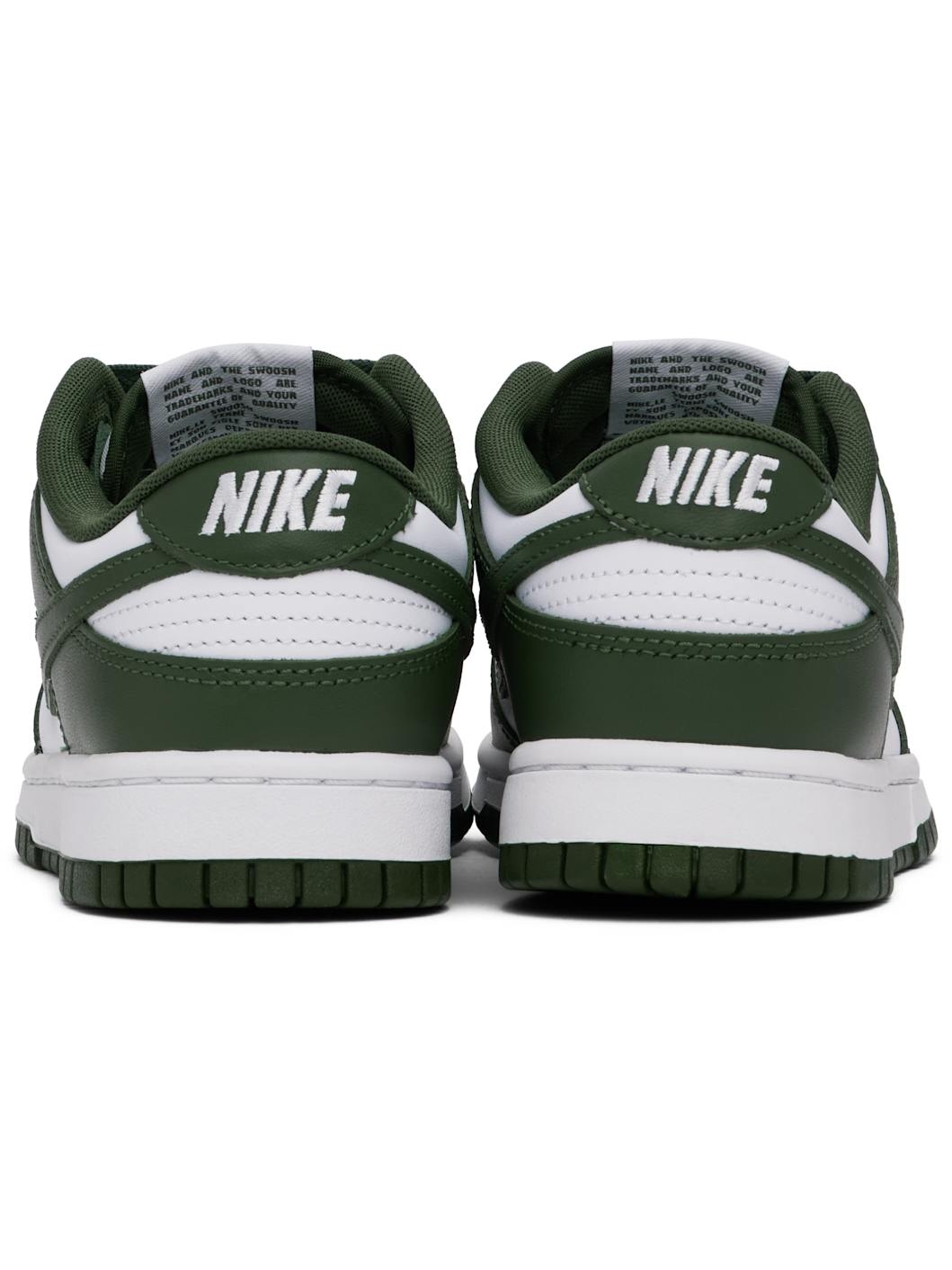 White & Green Dunk Low Retro Sneakers - 2