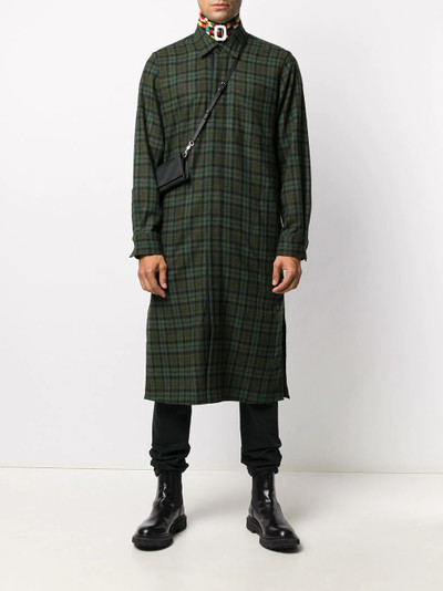 KENZO longline  check plaid overshirt outlook