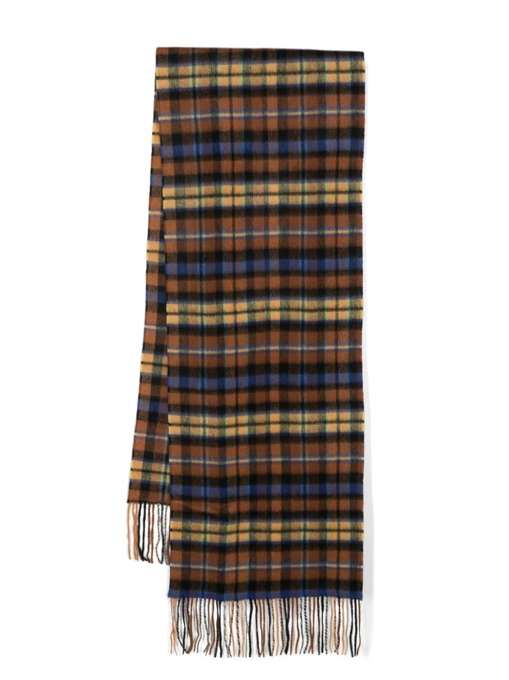check-print wool scarf - 1