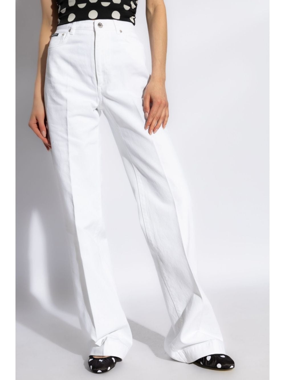 flared denim trousers - 3