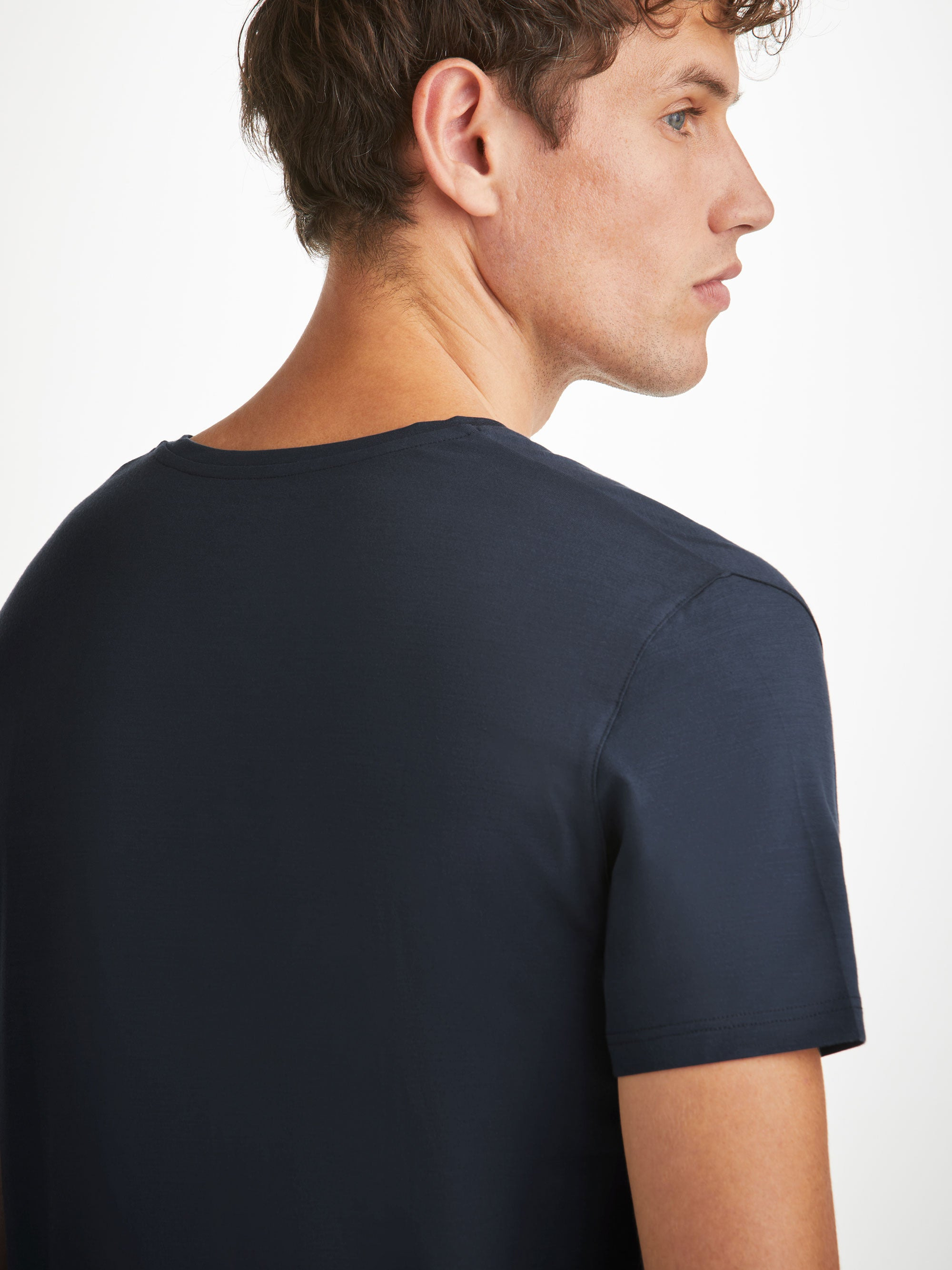 Men's V-Neck T-Shirt Basel Micro Modal Stretch Navy - 5