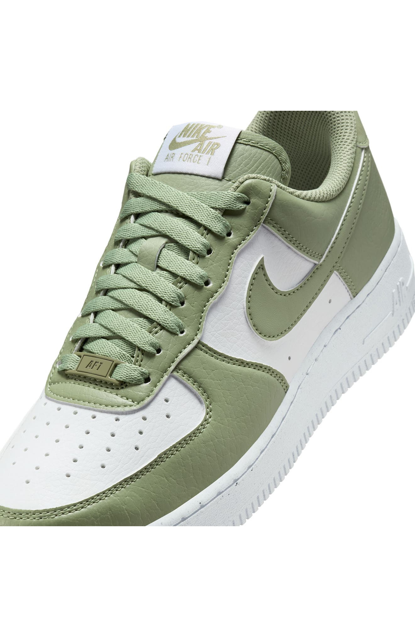 Nike Air Force 1 '07 SE Sneaker in White/Oil Green/White at Nordstrom - 7
