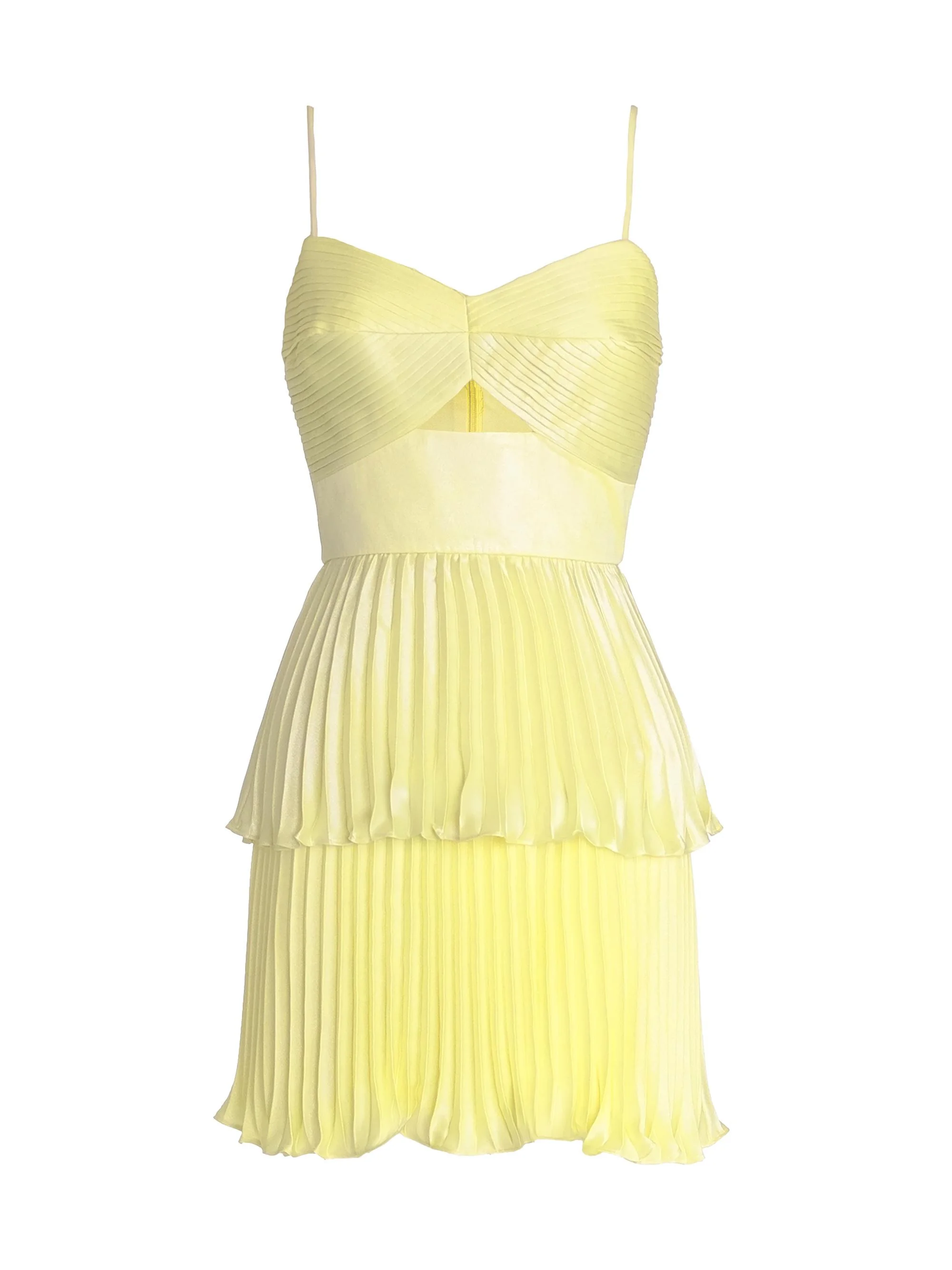 Women's Jianna Pleated Tiered Minidress - Celery Juice - 1