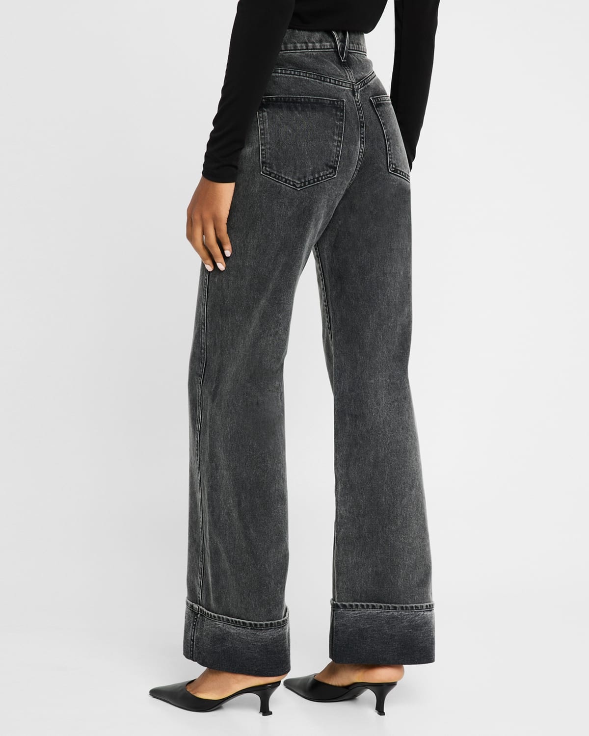 Taylor High-Rise Wide Cuffed Jeans - 4