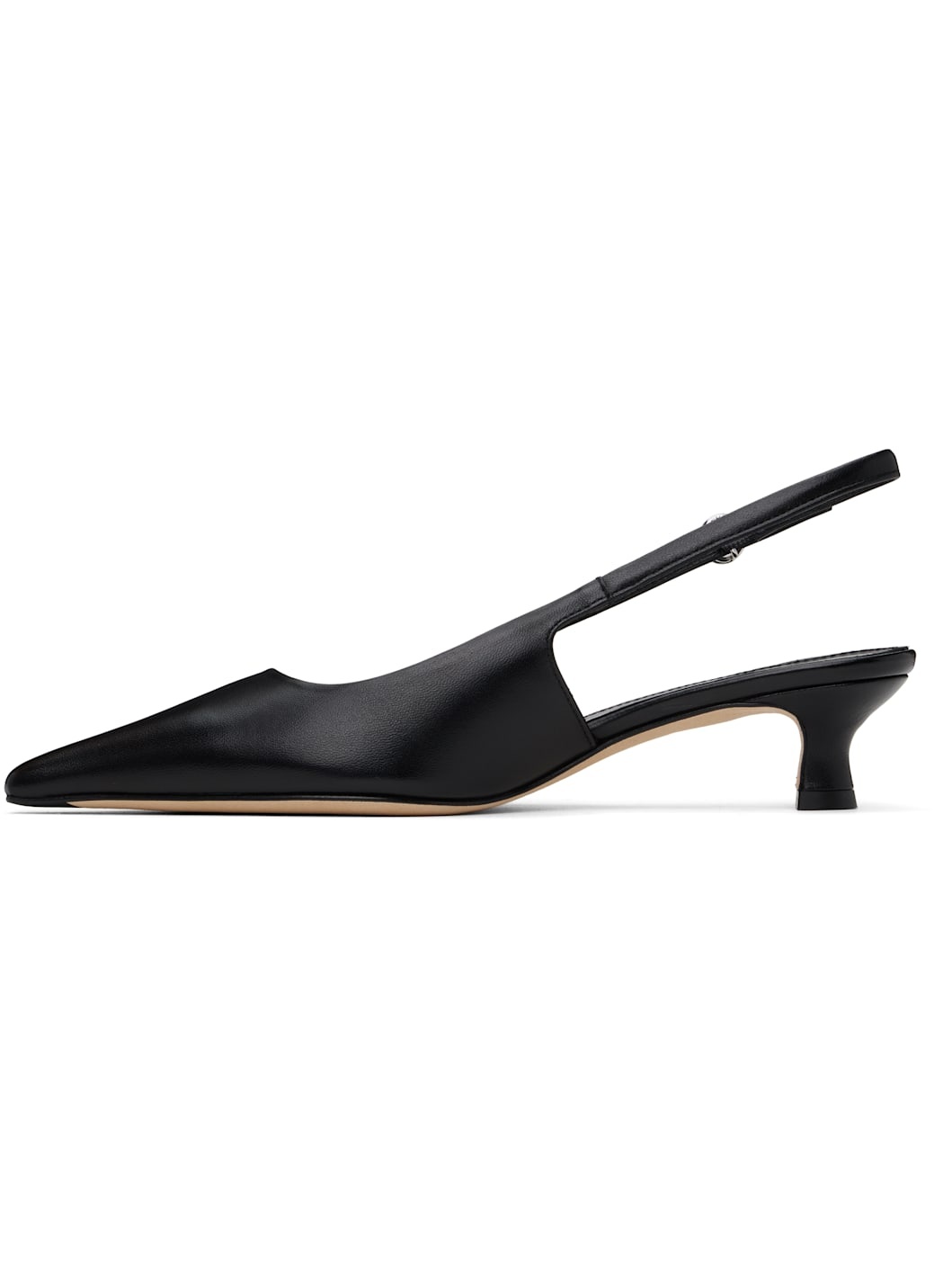 Black Catrina Leather Slingback Heels - 3