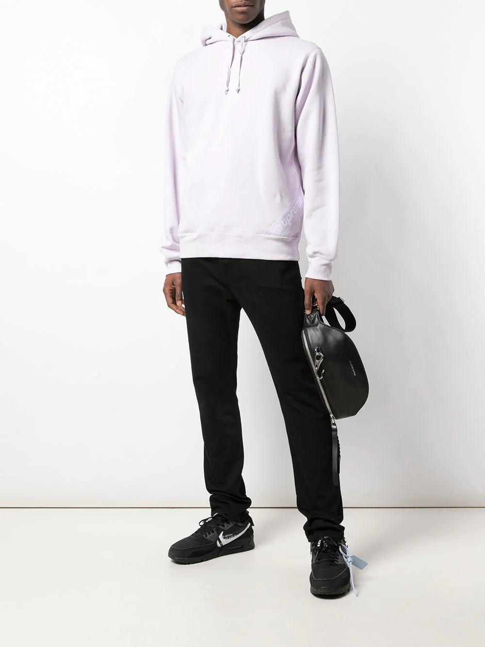 corner label hooded sweatshirt - 2