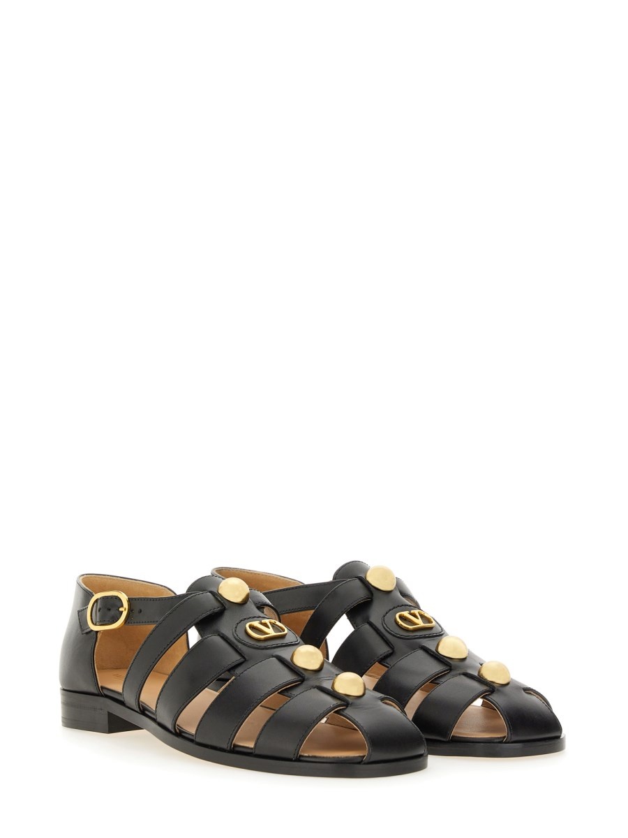 "VLOGO SIGNATURE" CALFSKIN FISHERMAN SANDAL - 2