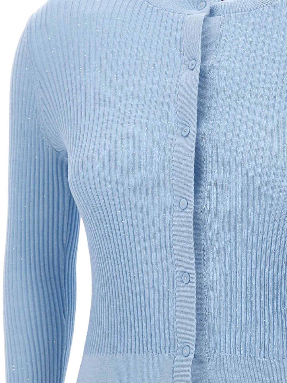 sequin-embellished ribbed cardigan - 5