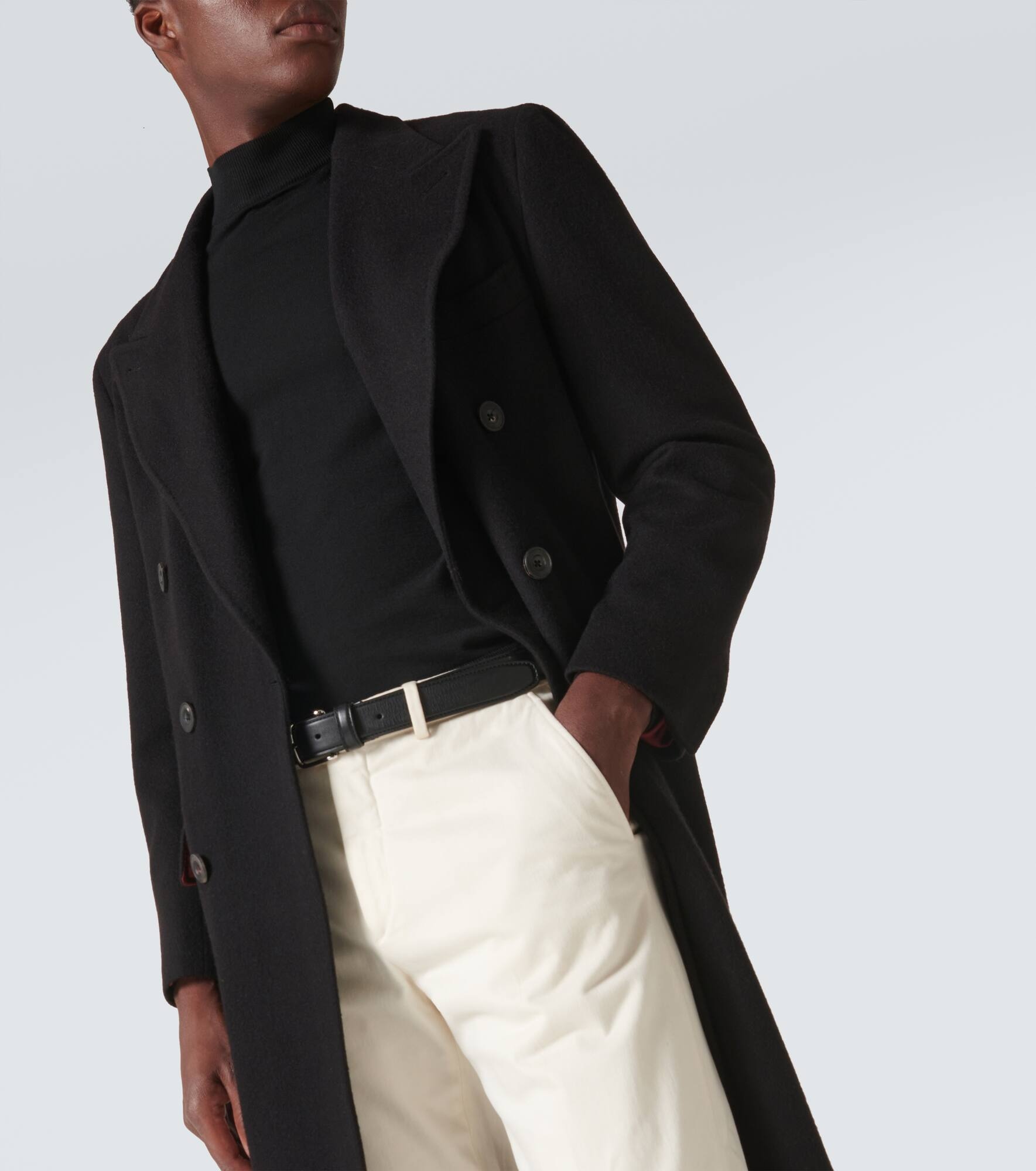 Double-breasted cashmere overcoat - 5