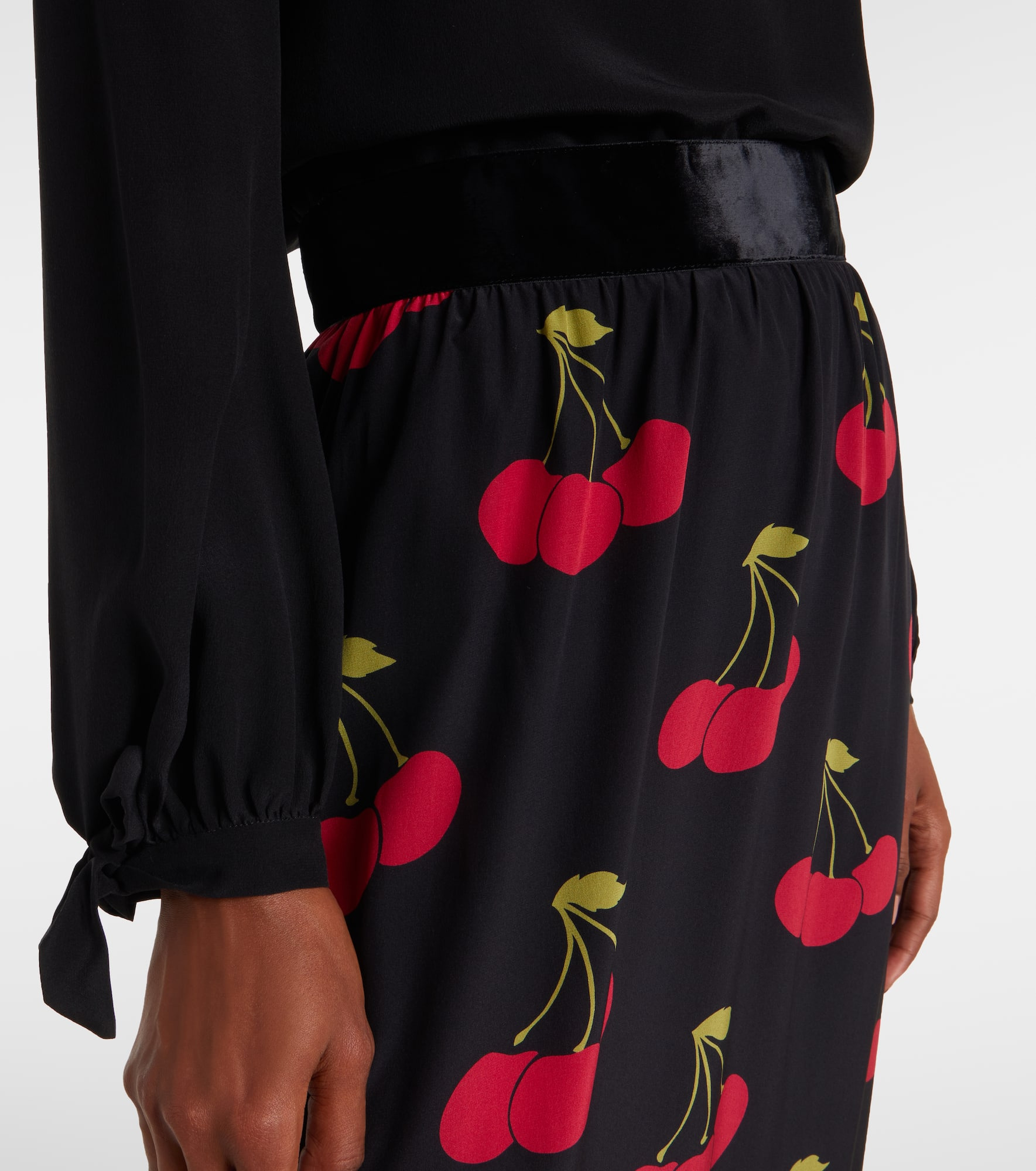 Printed silk maxi skirt - 4