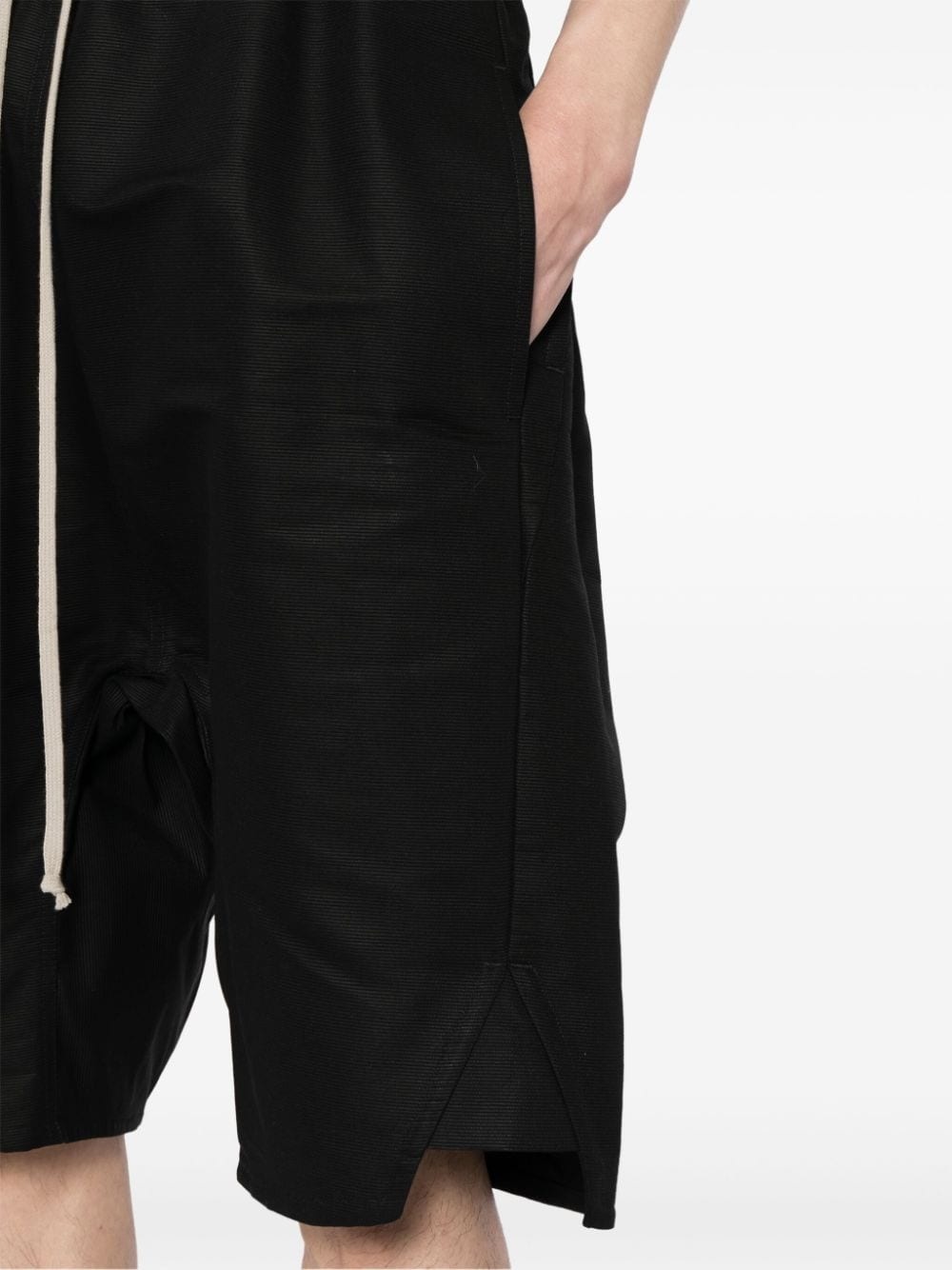 drawstring-waist cotton shorts - 5