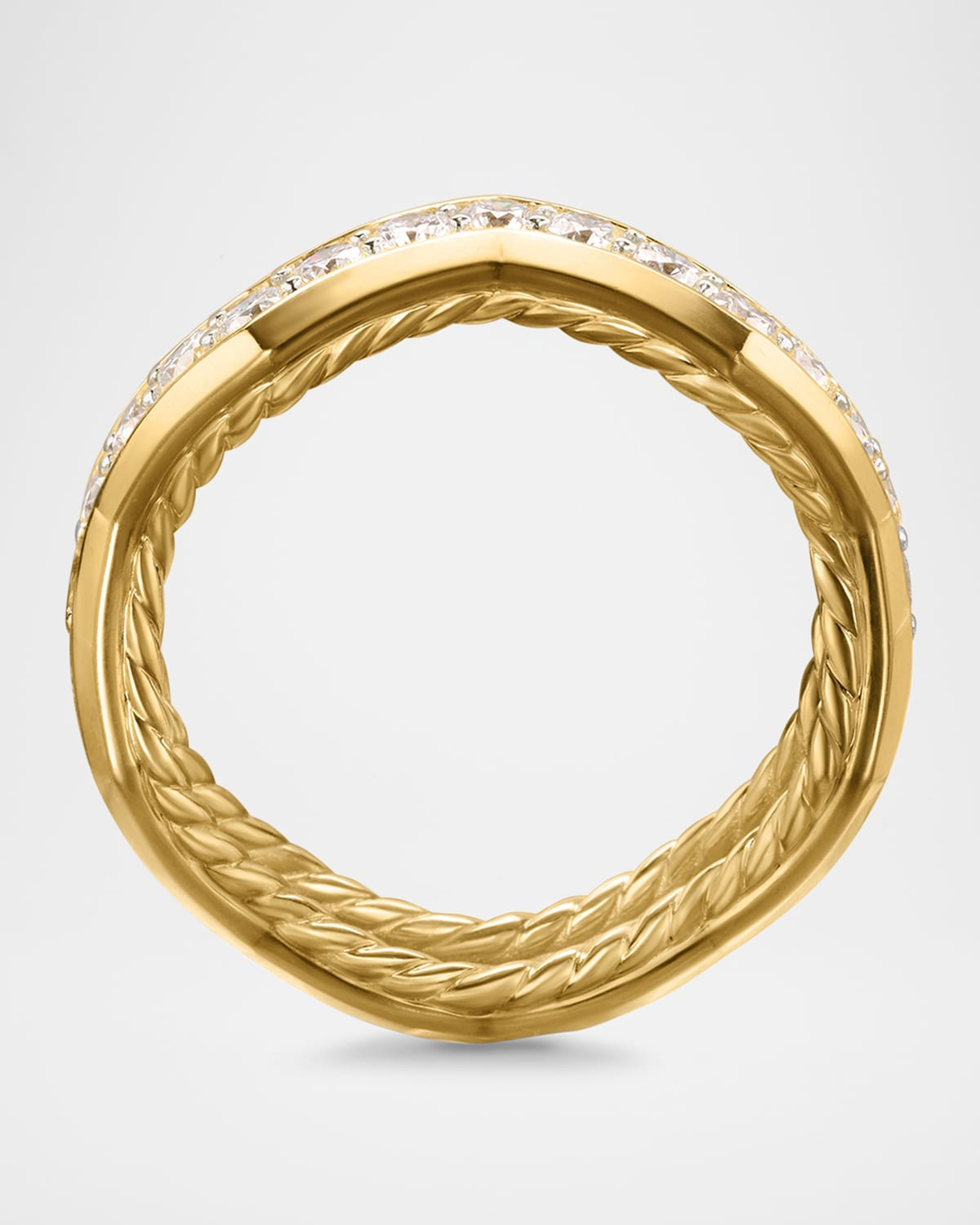 Zig Zag Stax Ring with Diamonds in 18K Gold, 5mm - 5