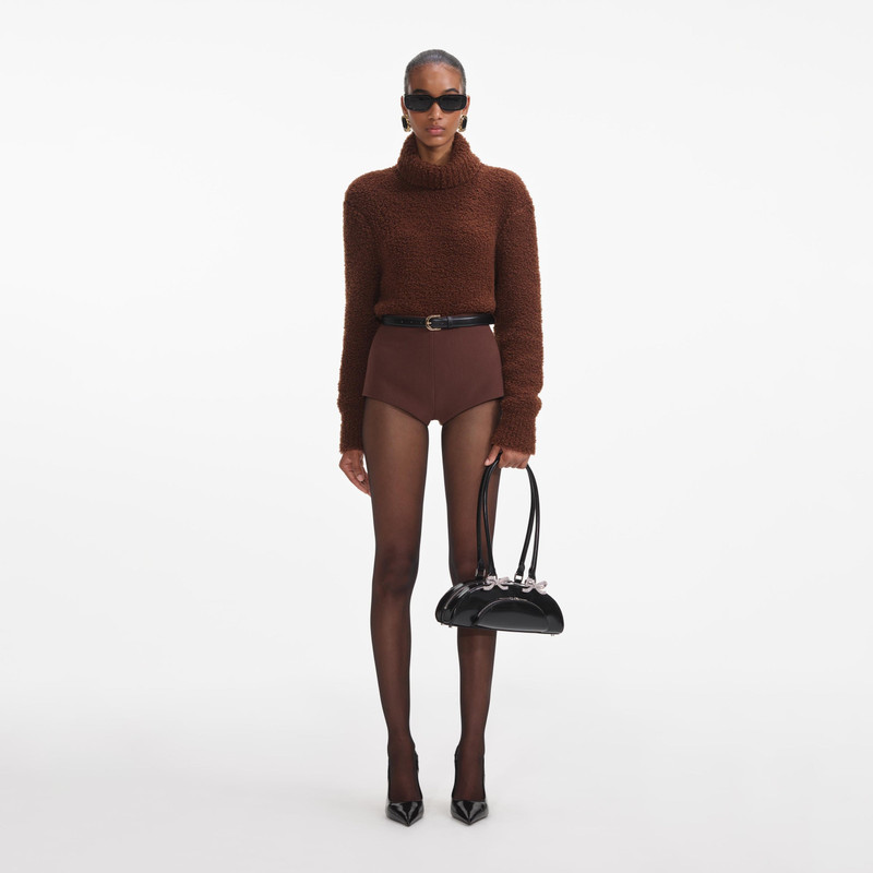 Brown Fluffy Knit Jumper 1