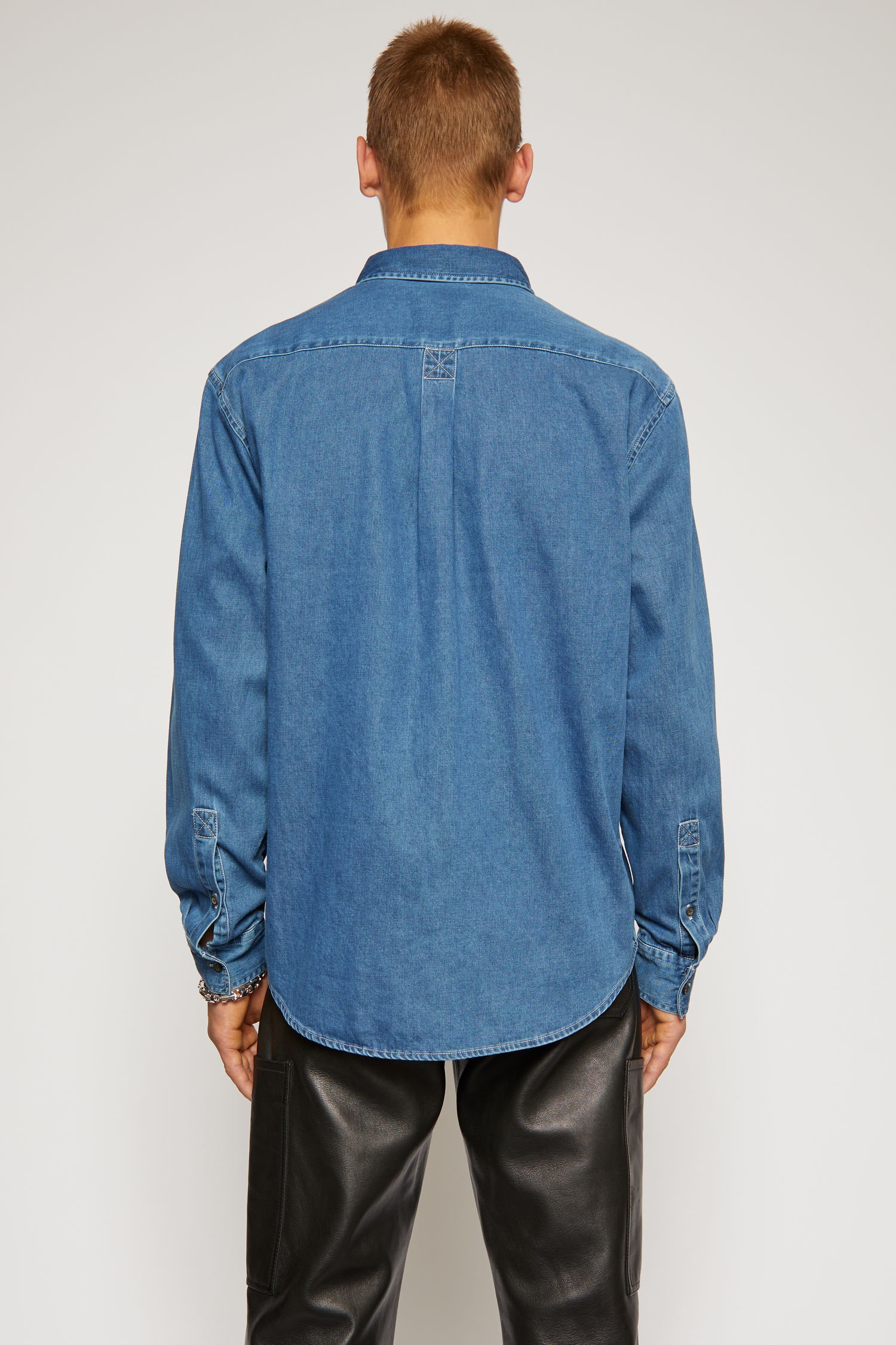 Classic denim shirt mid blue - 3