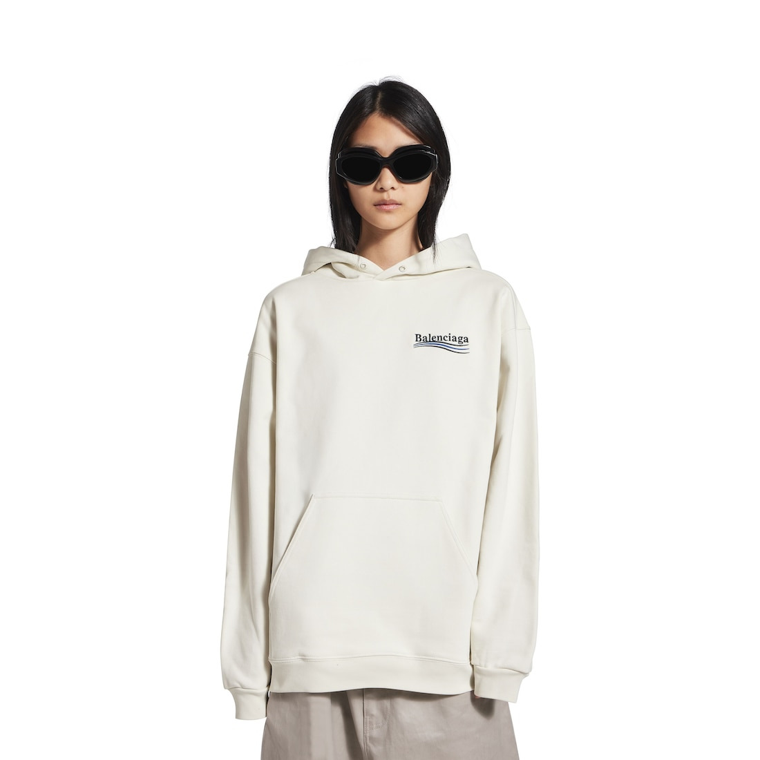 Women's Political Campaign Medium Fit Hoodie in White - 5