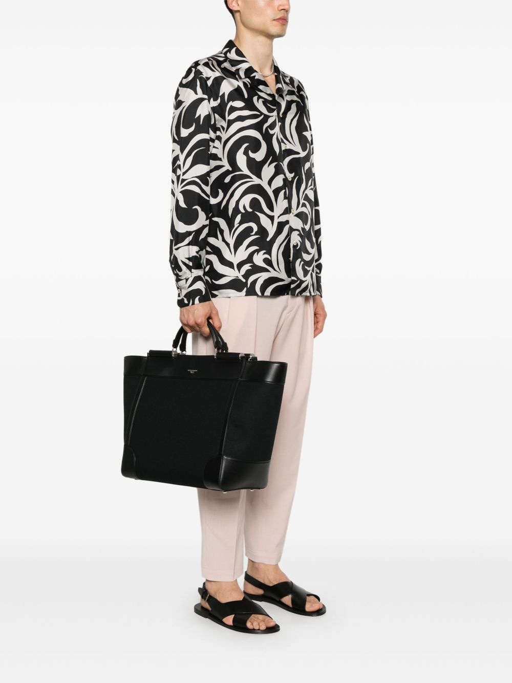 leather-trim tote bag - 2