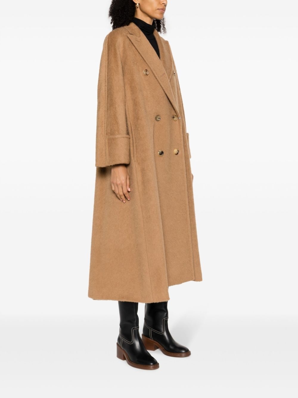 double-breasted long coat - 3