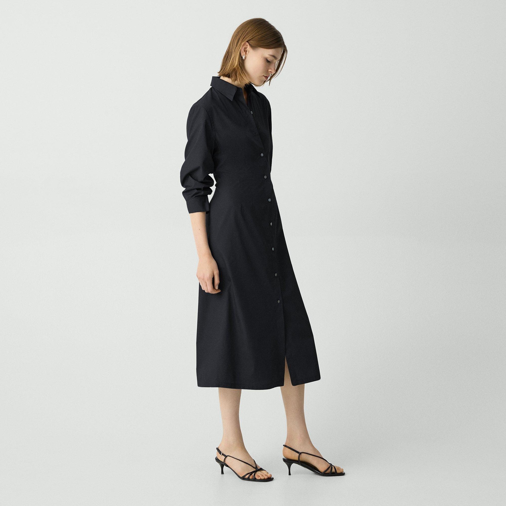 A-Line Midi Dress in Sleek Poplin - 3