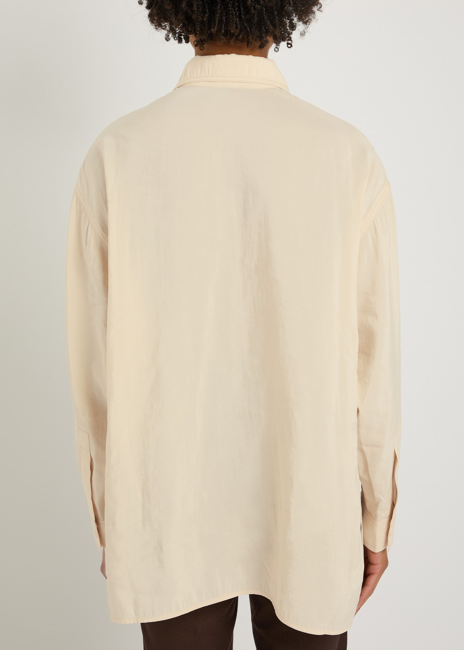 Nanushka Linka Crinkled Poplin Polo Shirt - 3