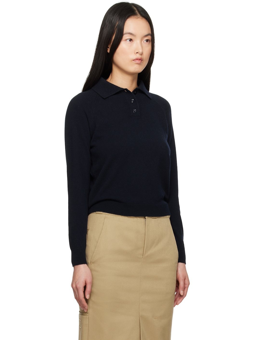 Navy Wool Polo - 2