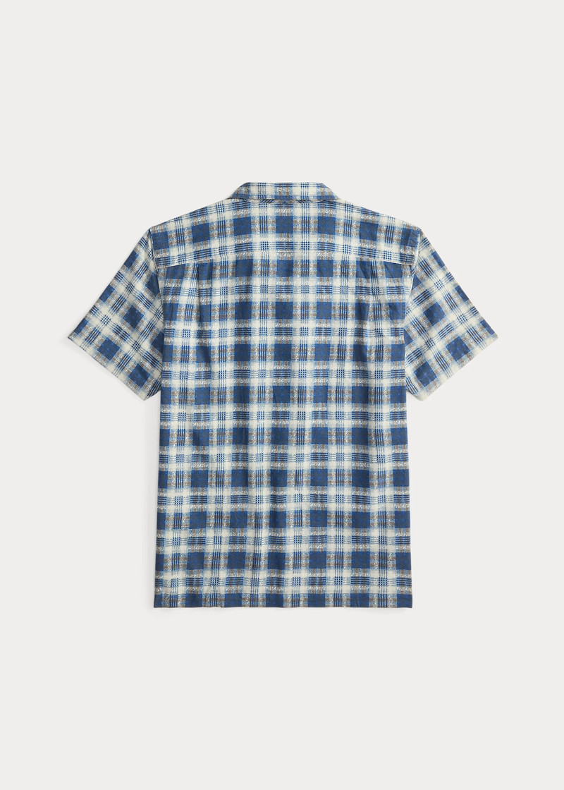 RRL by Ralph Lauren Plaid-Print Brushed Camp Shirt outlook