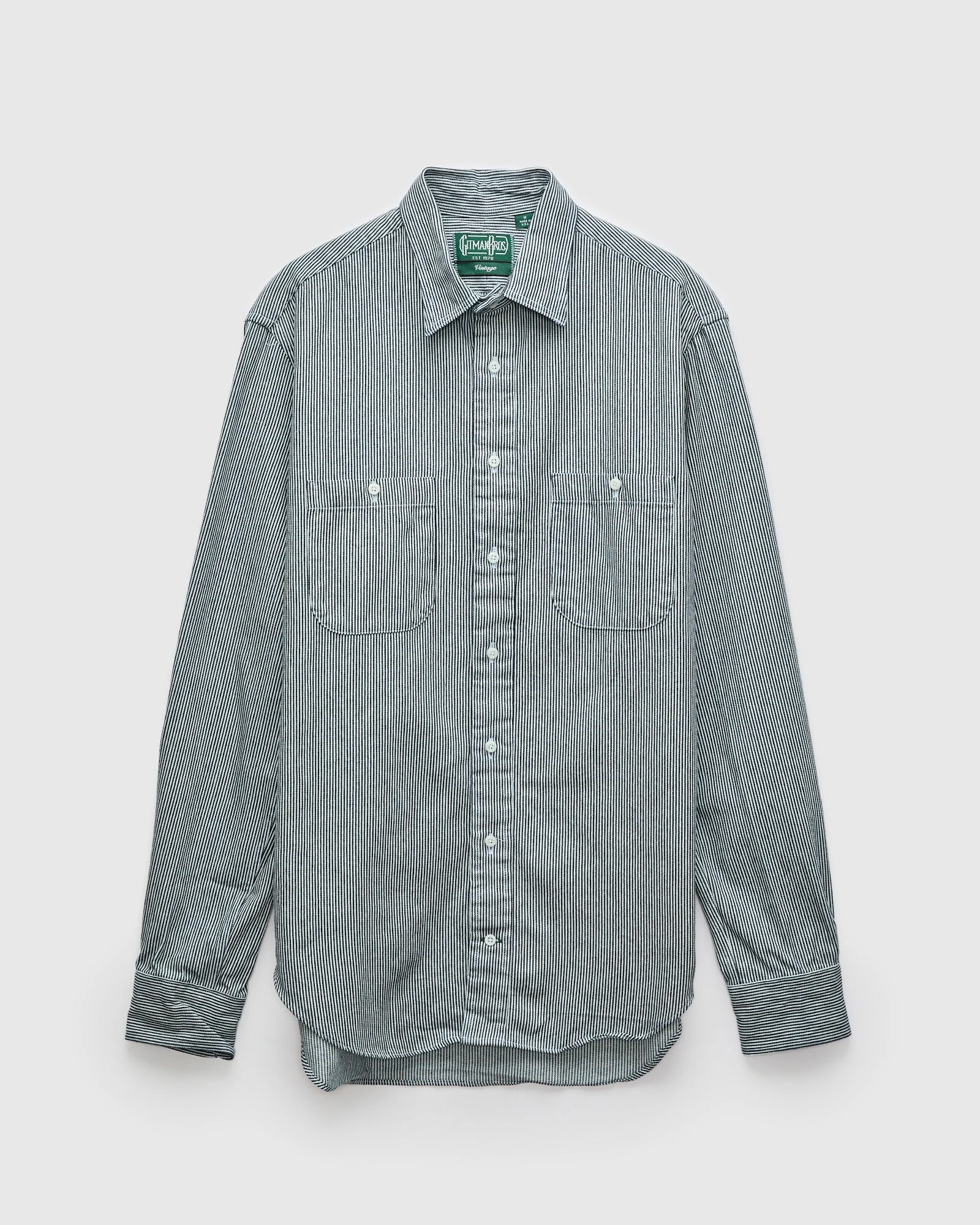 Hickory Stripe Denim Workshirt in Blue Stripe - 1