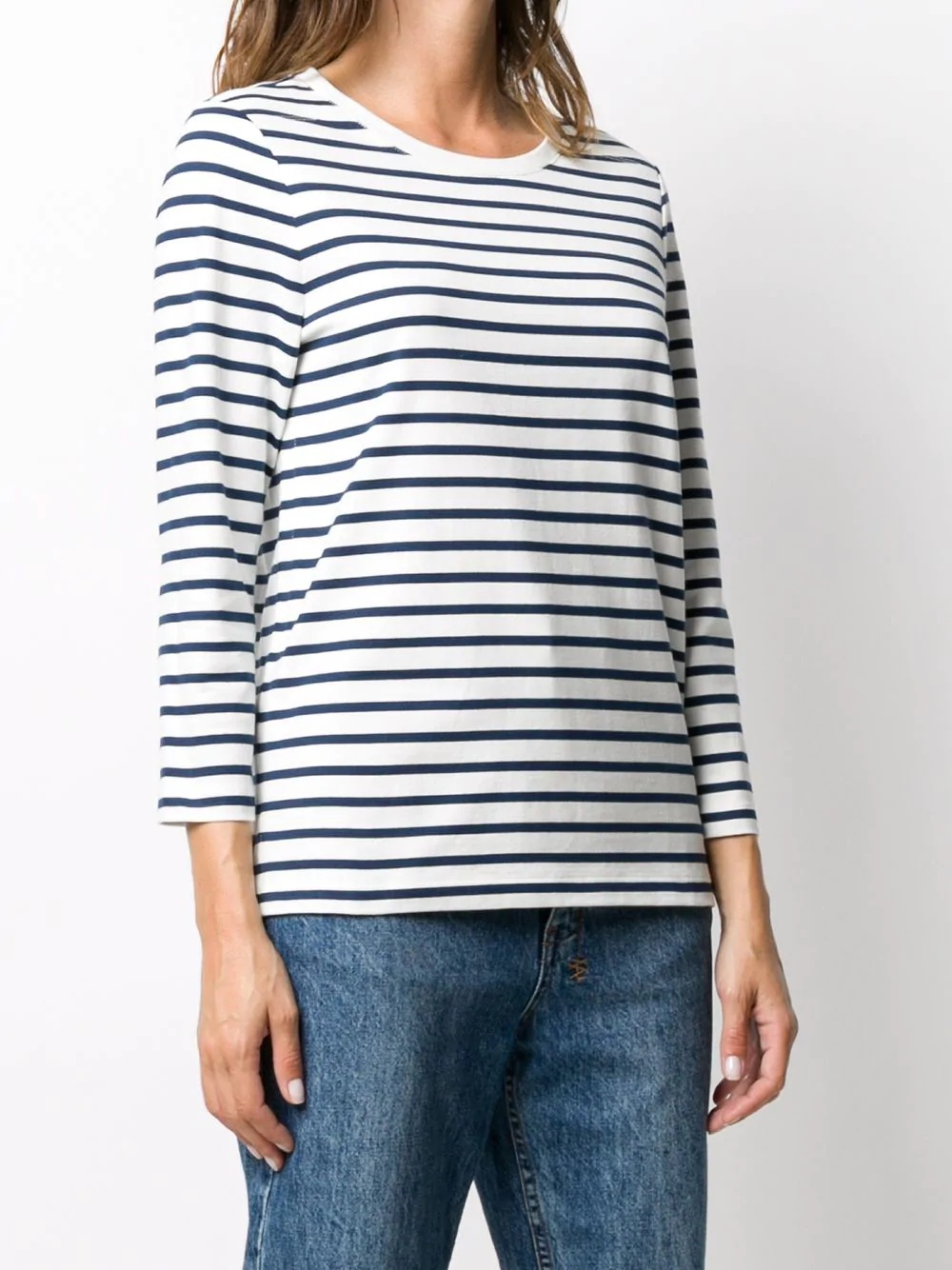 fine knit striped top - 3