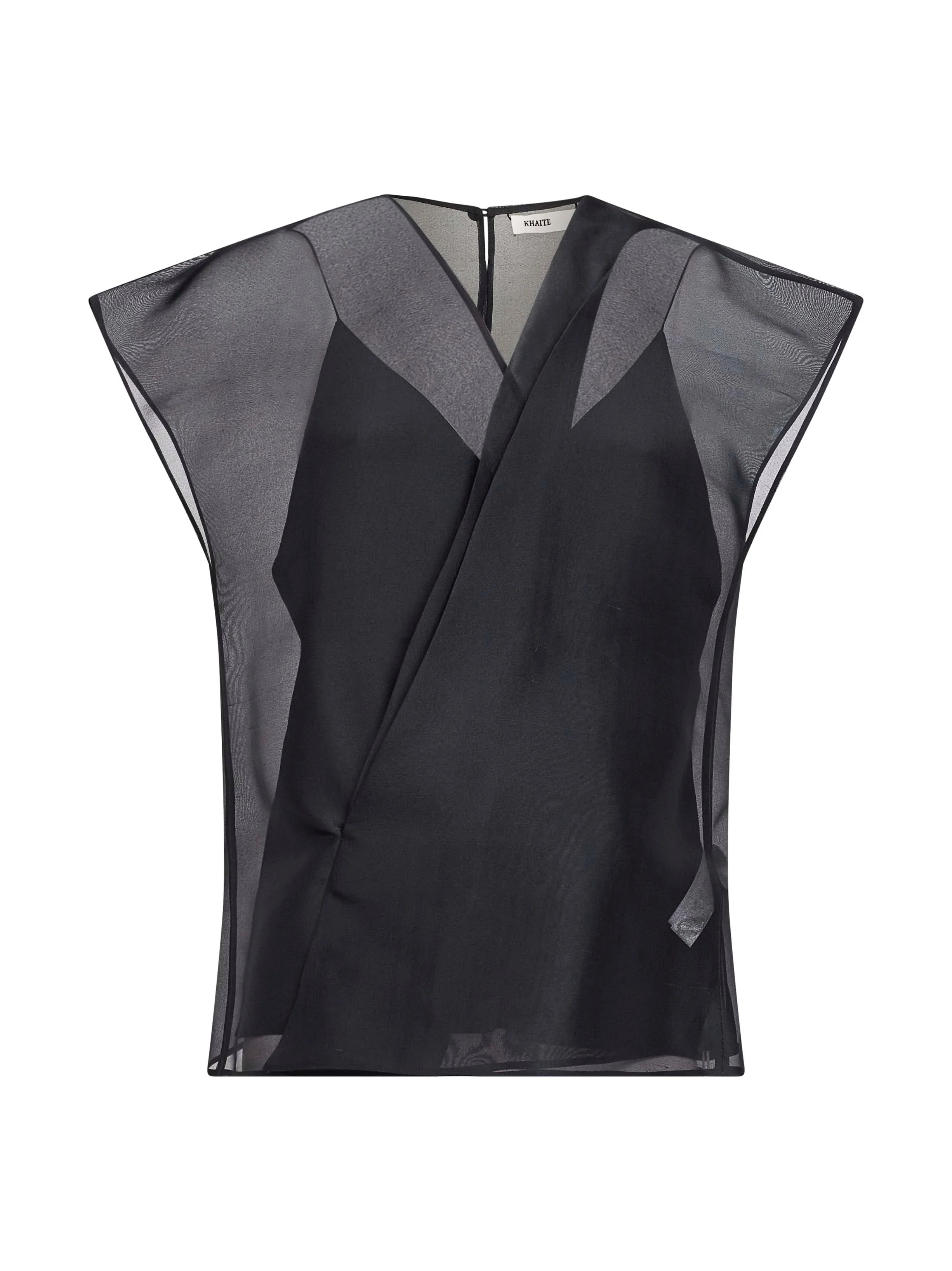 Black silk organza Mer top - 1