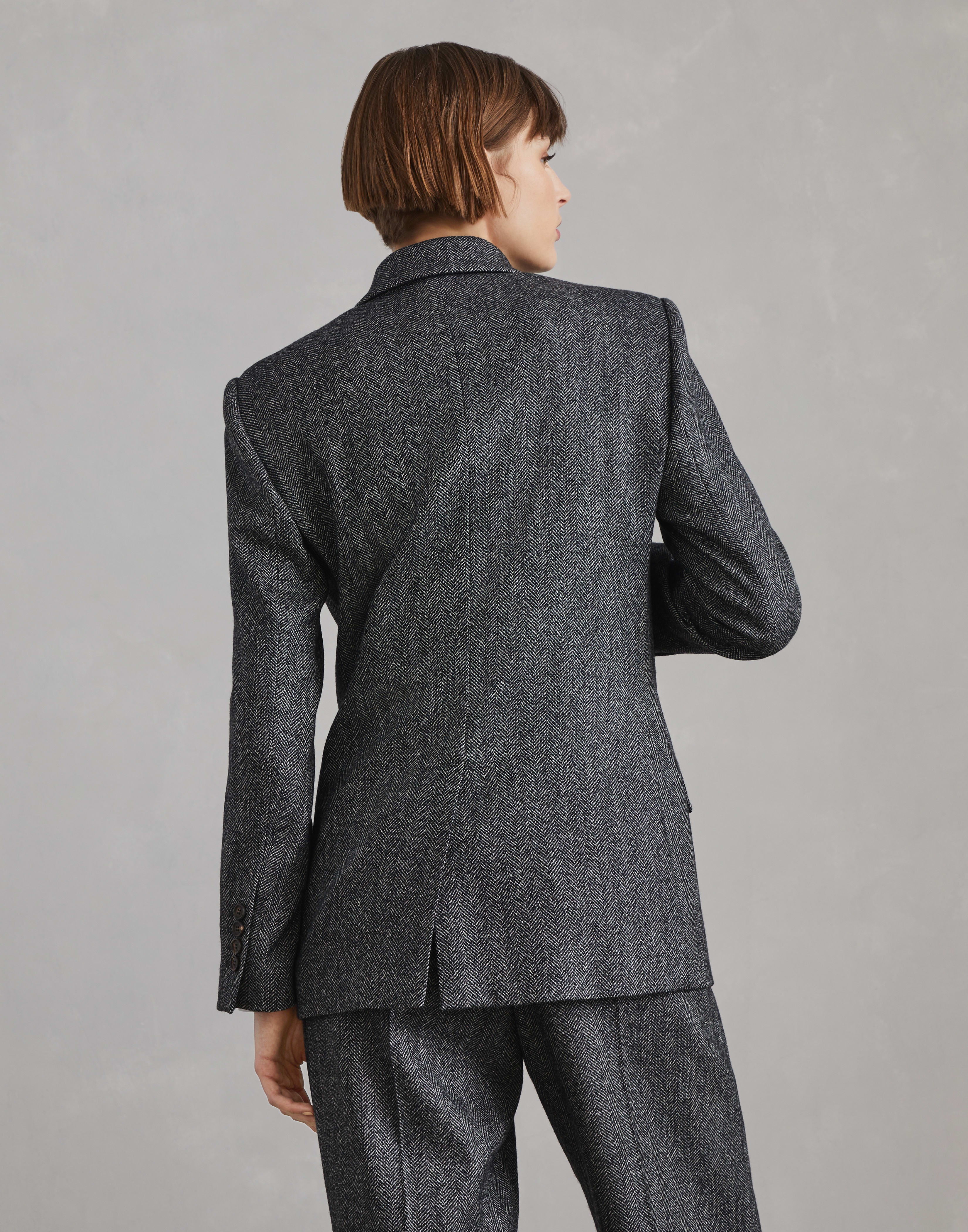 Brunello Cucinelli Brushed techno wool chevron blazer with