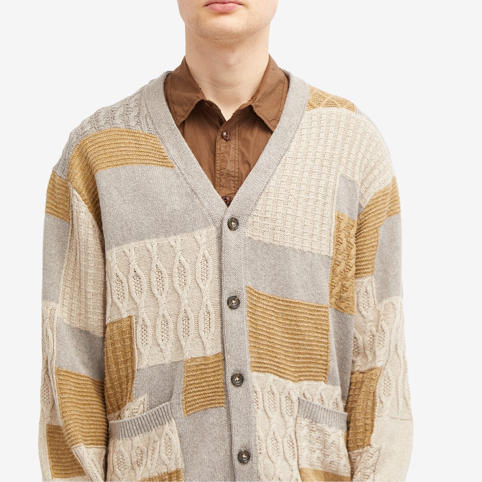 Beams Plus Patchwork Cardigan - 5