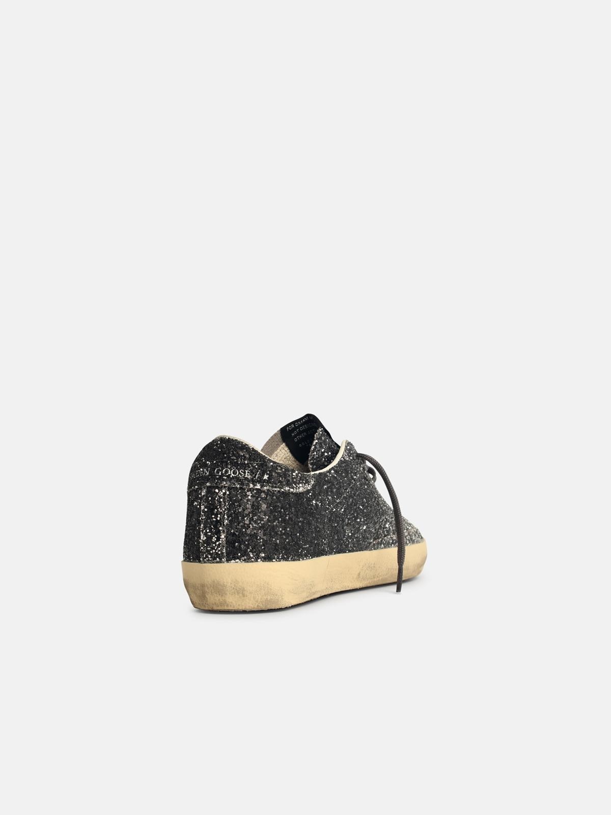 'SUPER-STAR CLASSIC' SNEAKERS IN GLITTER LEATHER BLEND WITH SILVER STAR - 3