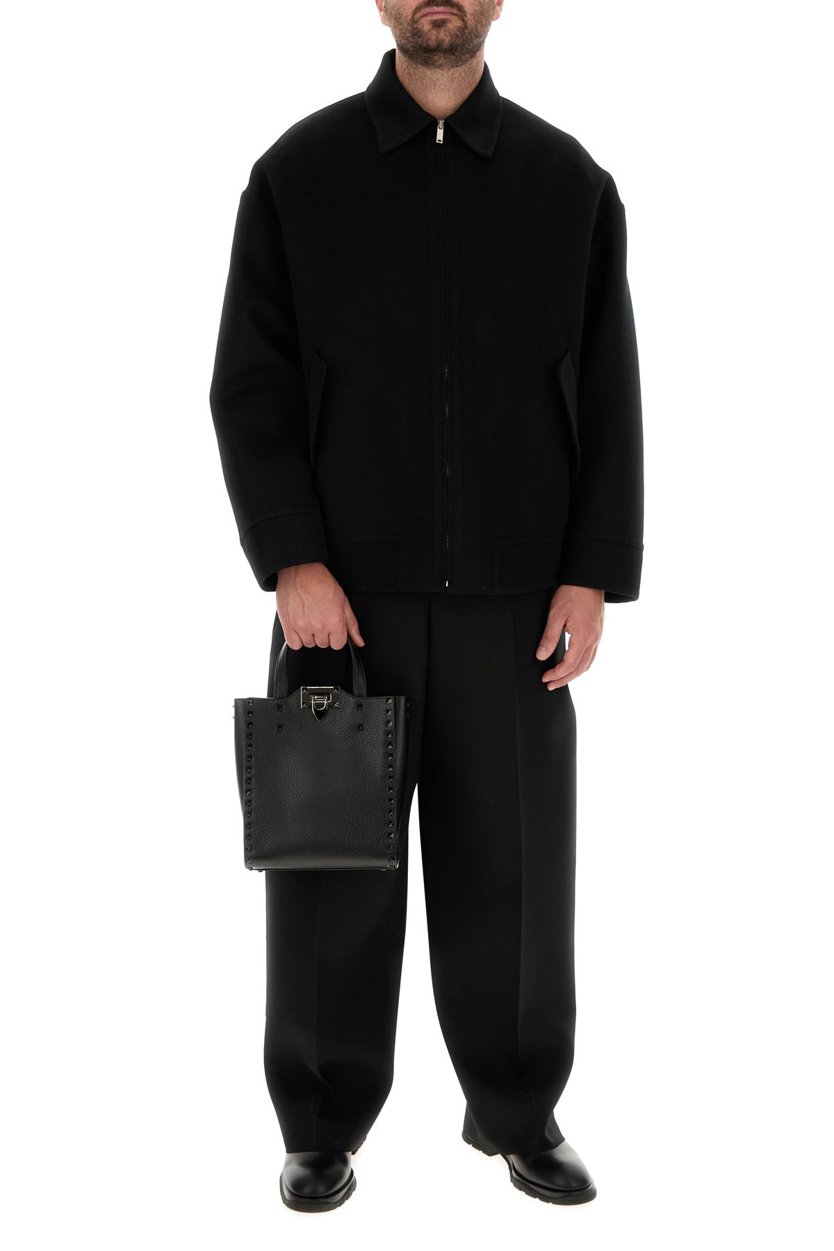 Black wool blend pant - 6
