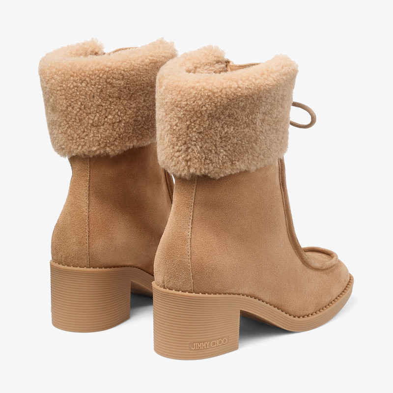 JIMMY CHOO Hali Ankle Boot 60
Toffee Velvet Suede Ankle Boot with Shearling outlook